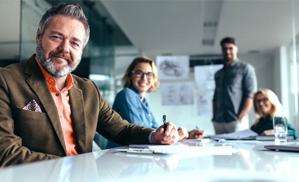 Executives in a meeting room