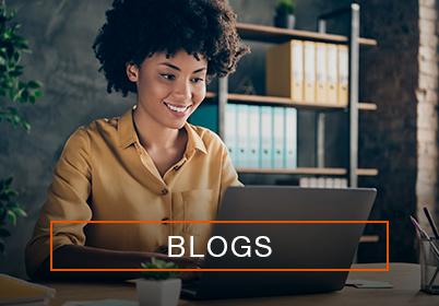 Woman working with a computer