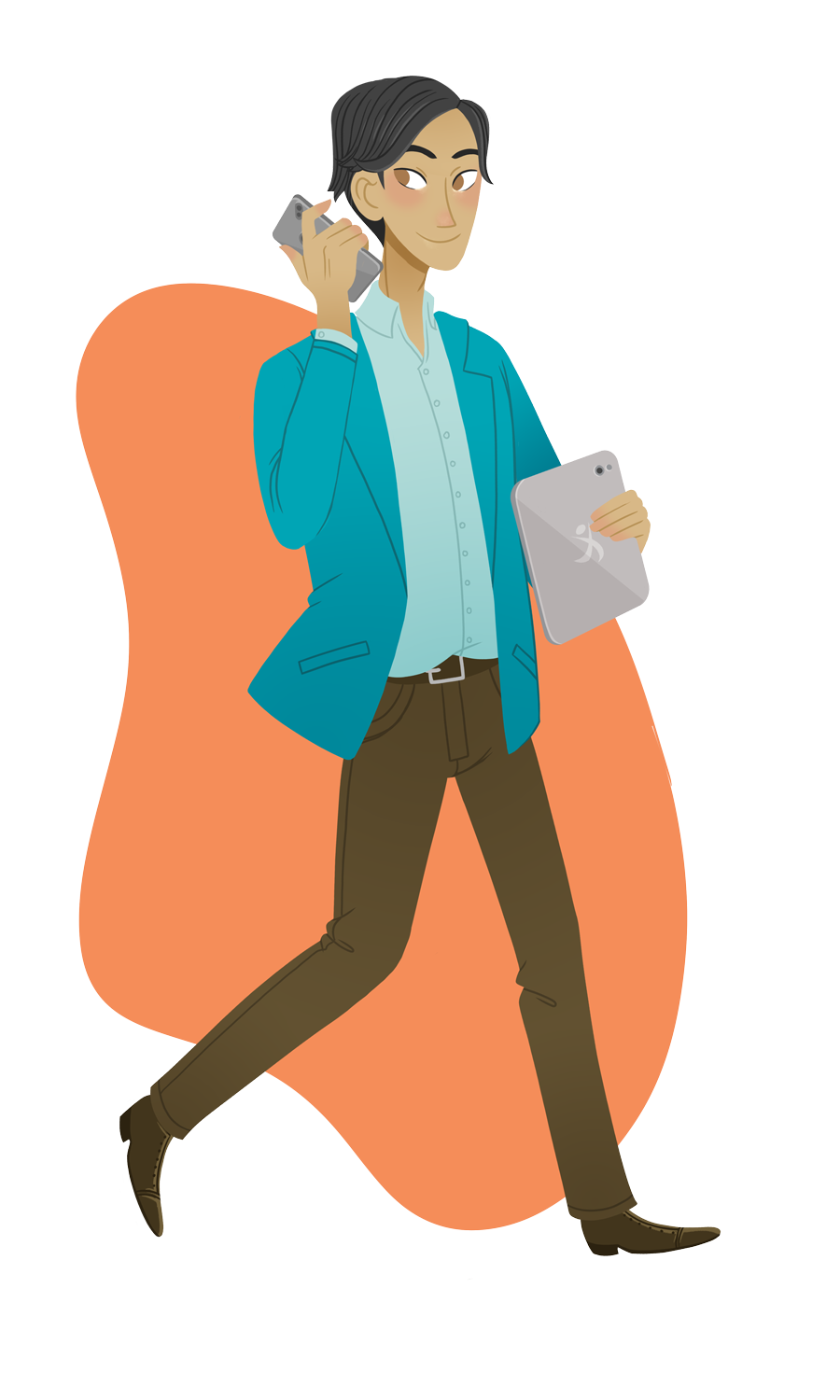 Graphic of a man walking